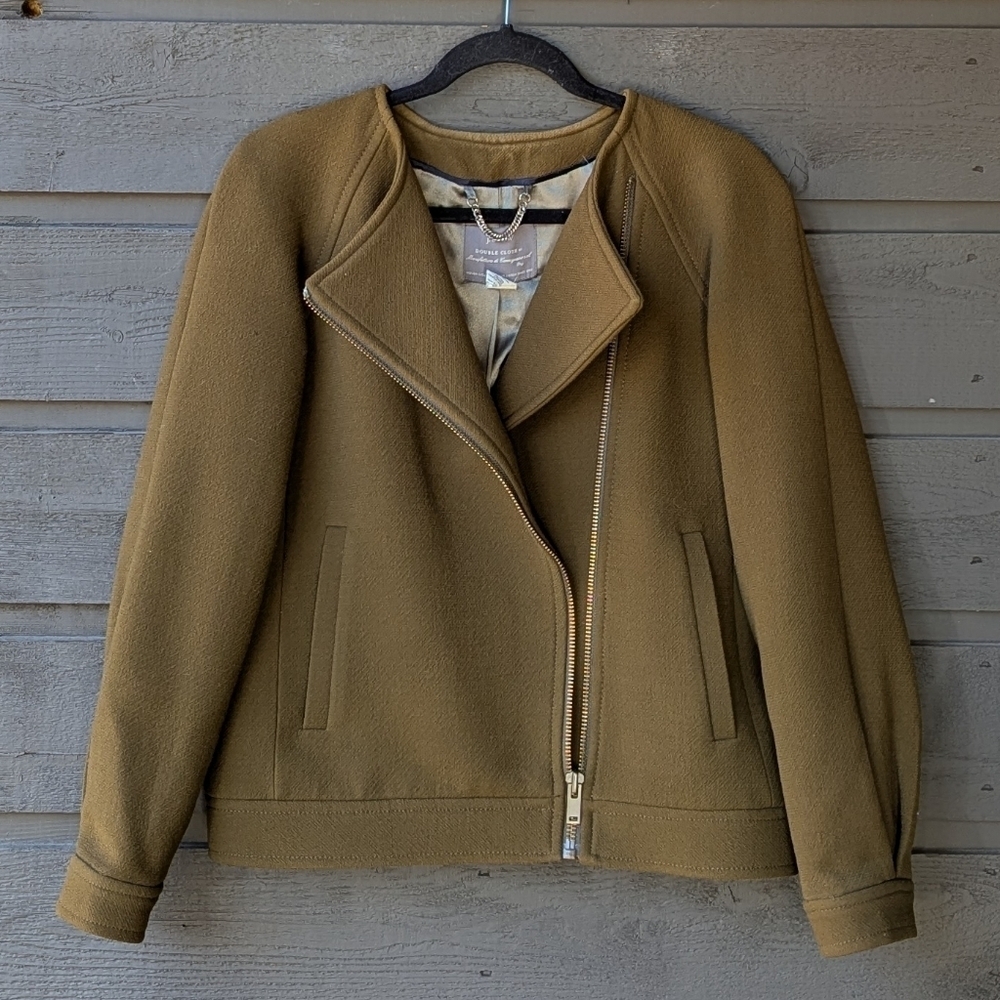 J. Crew Double Cloth Wool Jacket in Olive Brown Size 6 - Picture 3 of 11